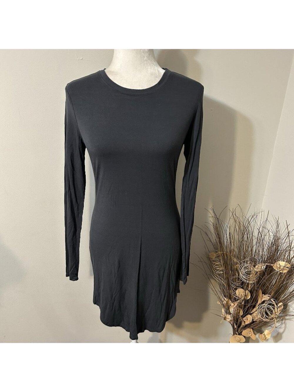 Forever 21 Women Mini Dress Medium Long Sleeve Above Knee Fitted Bodycon Gray L